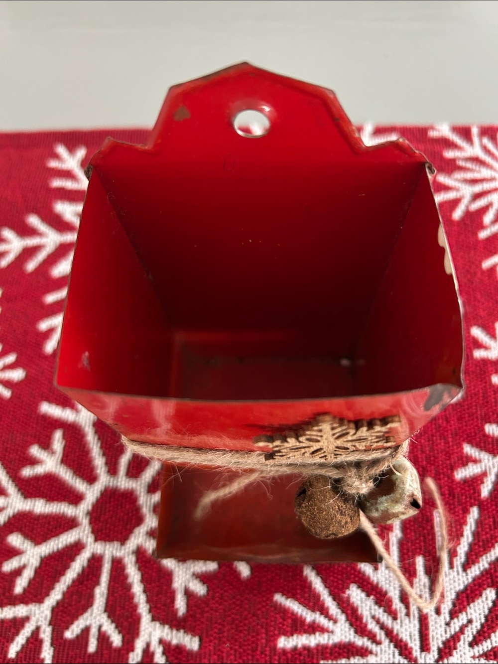 Red Christmas Matchbox with Snowflake Accent 5x3 inches - Picture 5 of 5